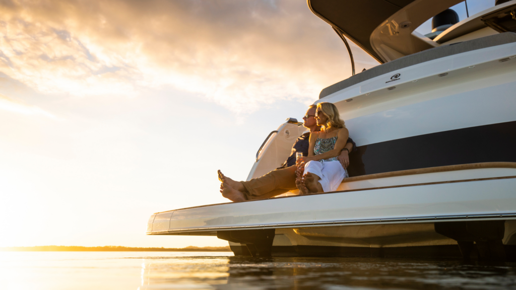 Riviera 5400 Sport Yacht Sunsets on Sydney Harbour
